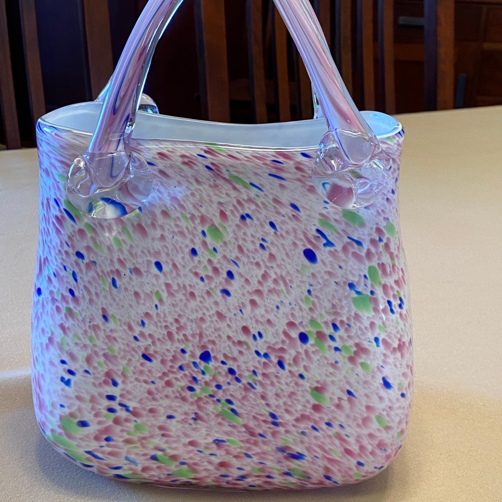PURSE : Pink Dotted Glass w Pastel Accents